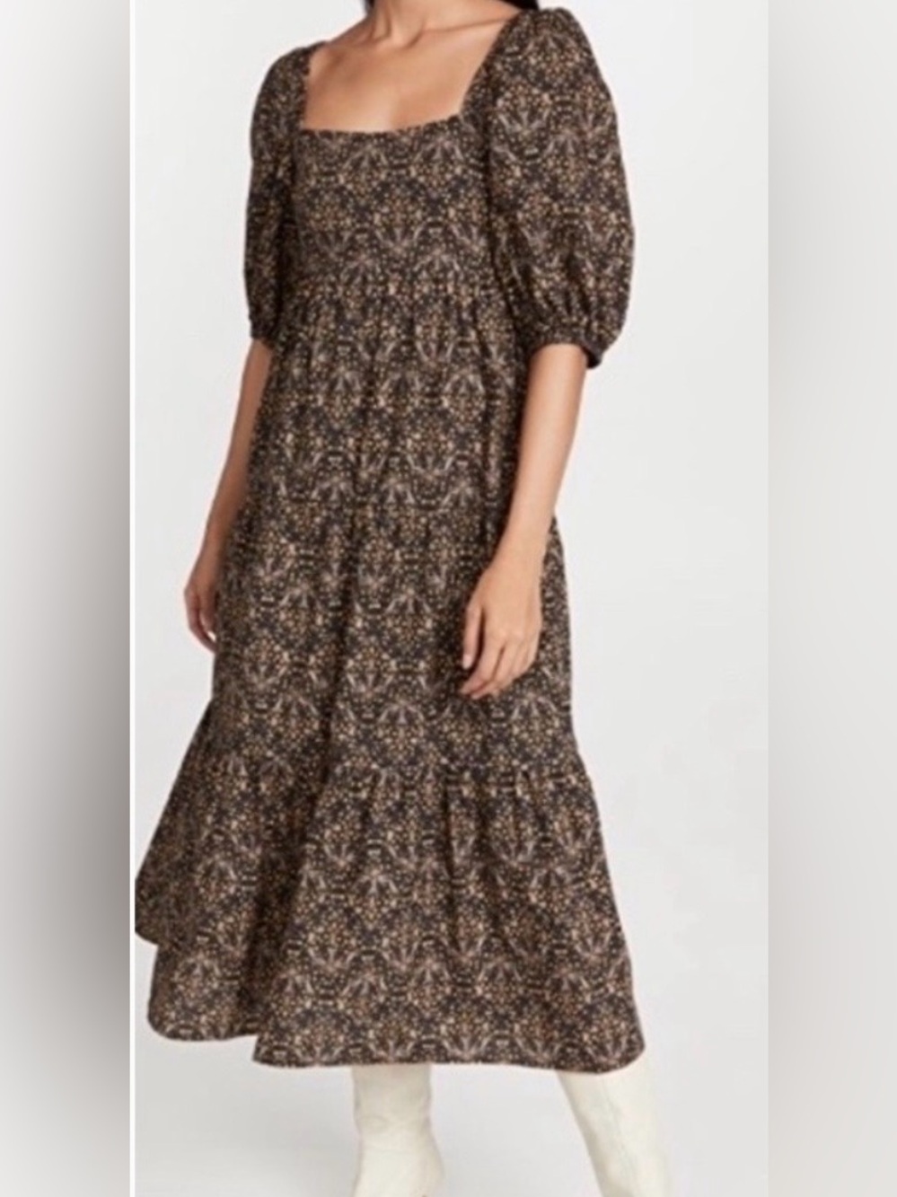 Minkpink Yasamin Tiered Midi Dress, Size Medium